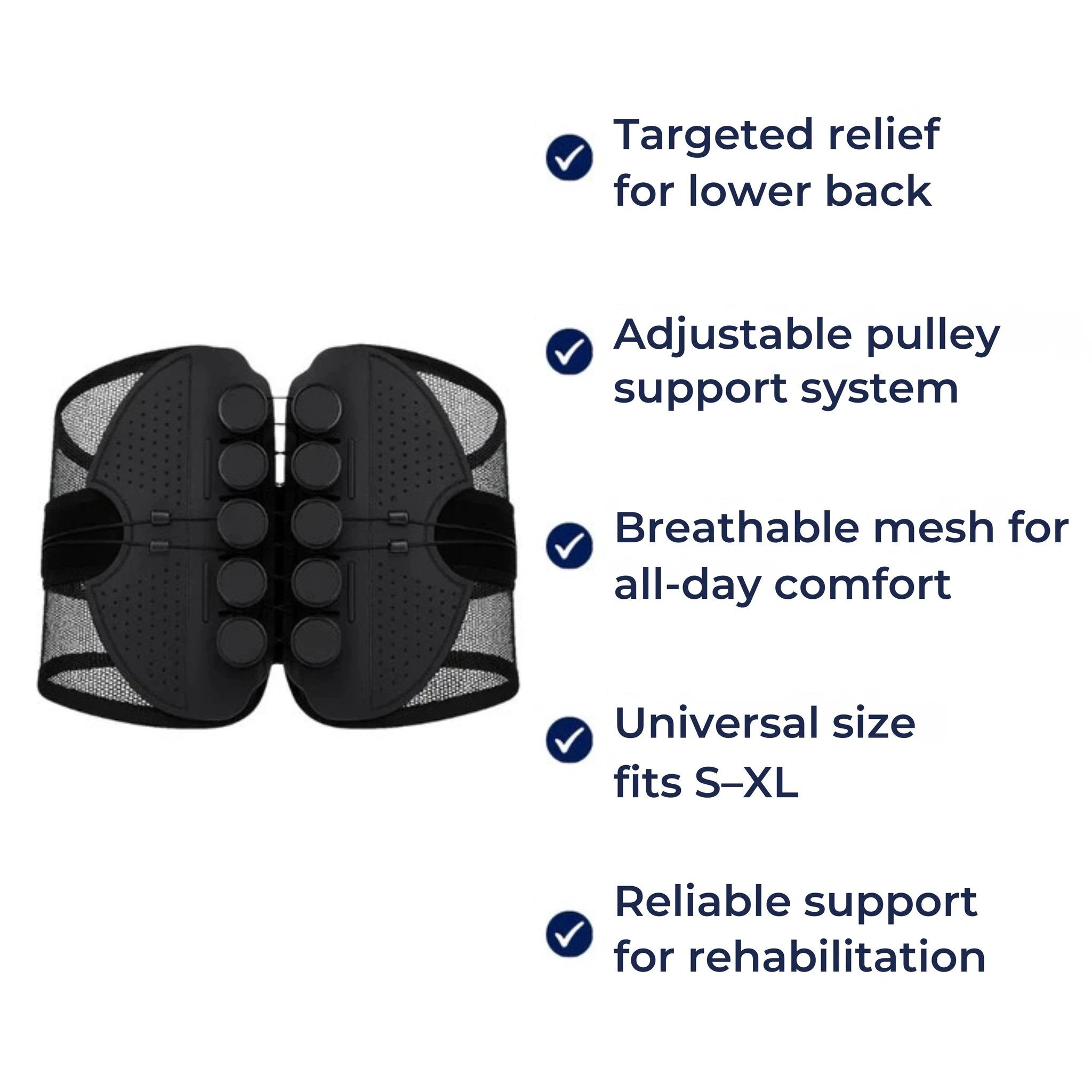 Lower Back Pain Relief – Breathable Mesh & Adjustable Fit – Improves Posture for Office & Everyday Comfort Bowlift by Bowlift