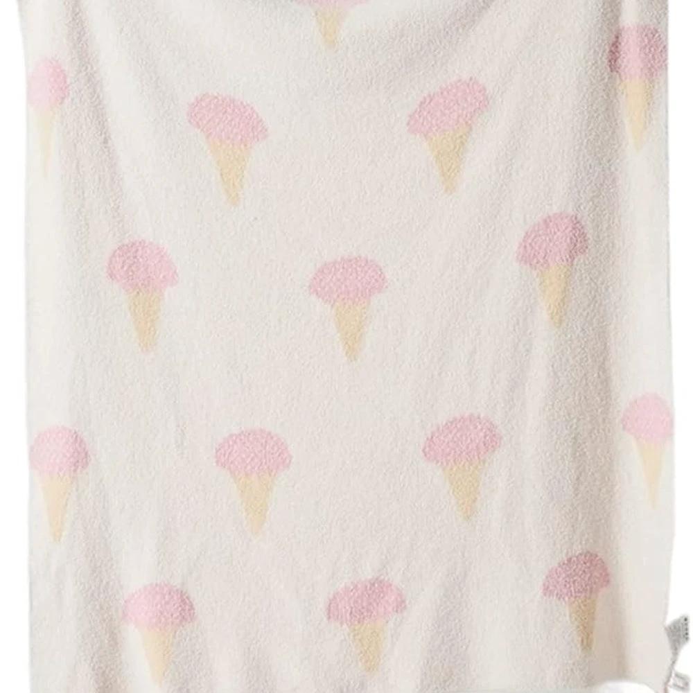 Sucrée Icecream Soft Knit Throw Blanket by Casa & Beyond