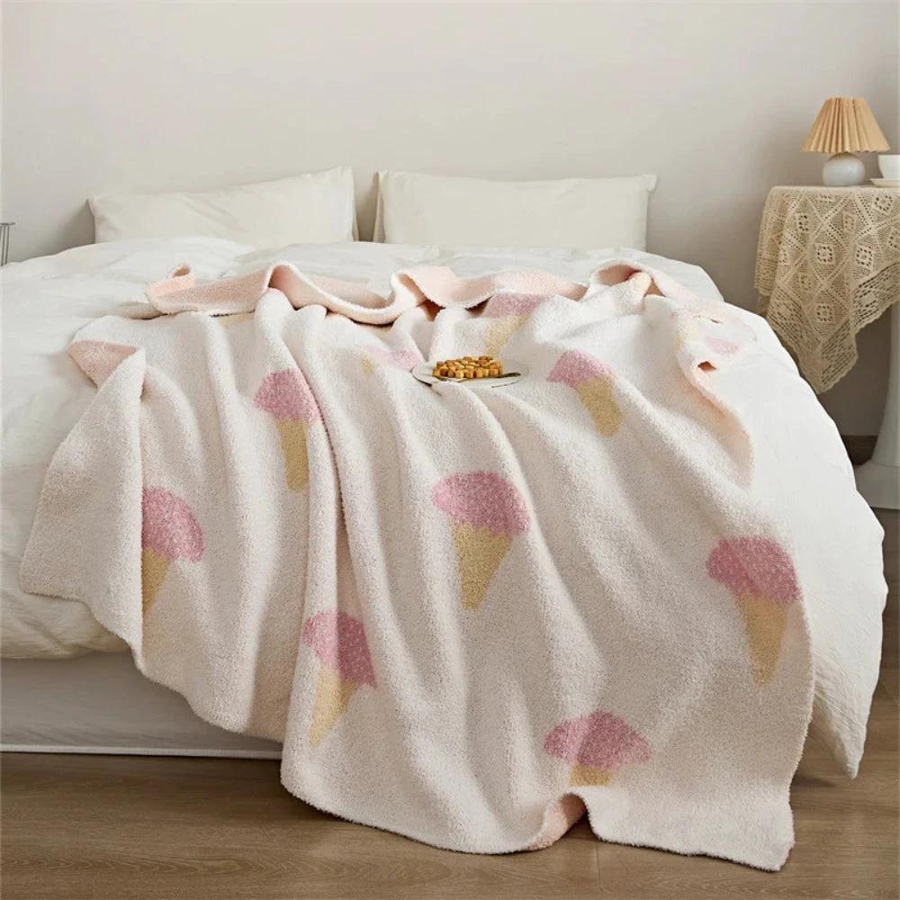 Sucrée Icecream Soft Knit Throw Blanket by Casa & Beyond