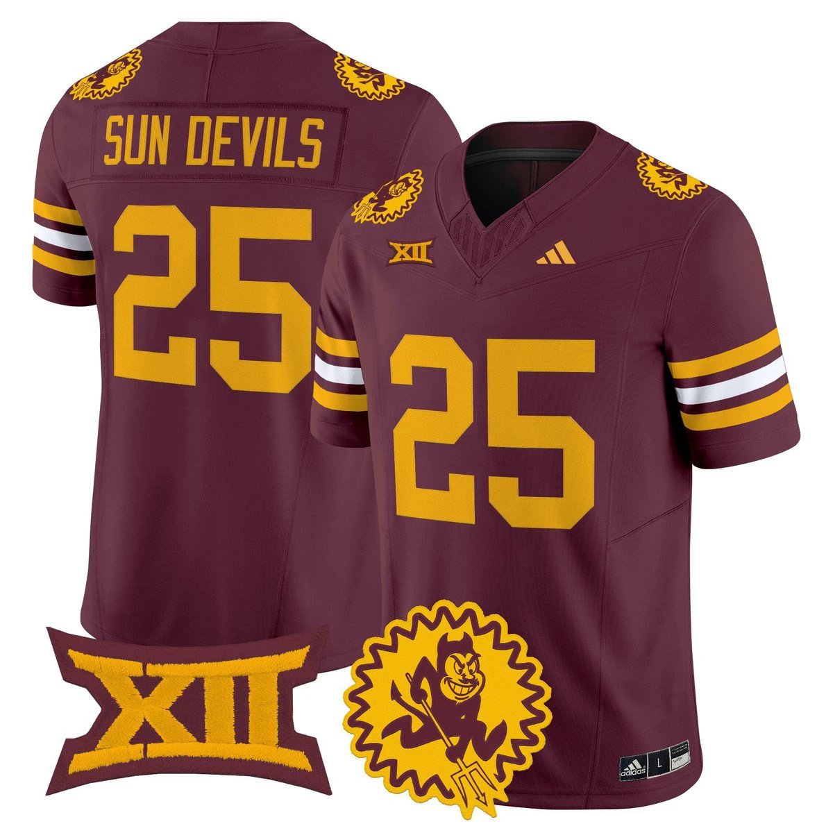 Sun Devils Jersey #25 Arizona State 1975 Throwback Limited Stitched Maroon by My Store NCAA Football Jerseys