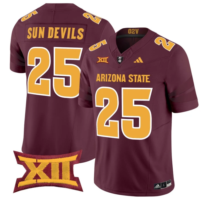 Sun Devils Jersey #25 Arizona State Sun Devils 2025 Limited Stitched Maroon by NCAA Football Jersey