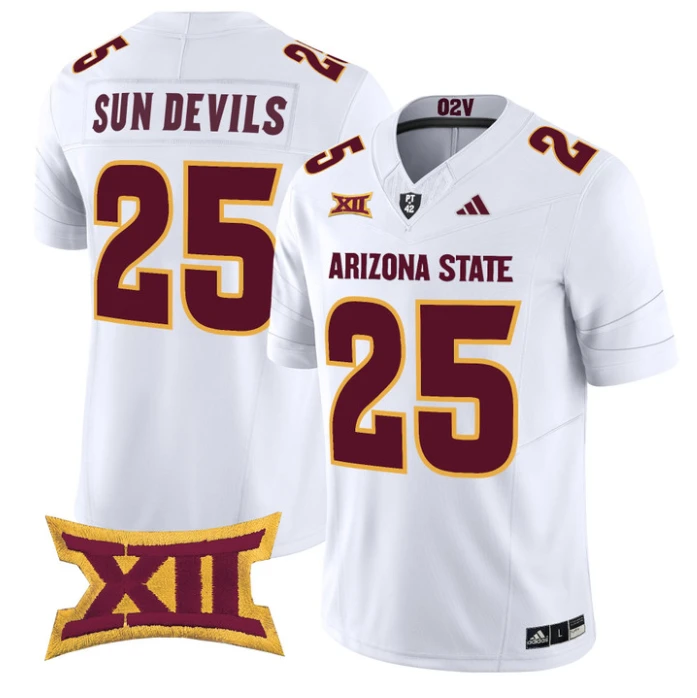 Sun Devils Jersey #25 Arizona State Sun Devils 2025 Limited Stitched White by NCAA Football Jersey