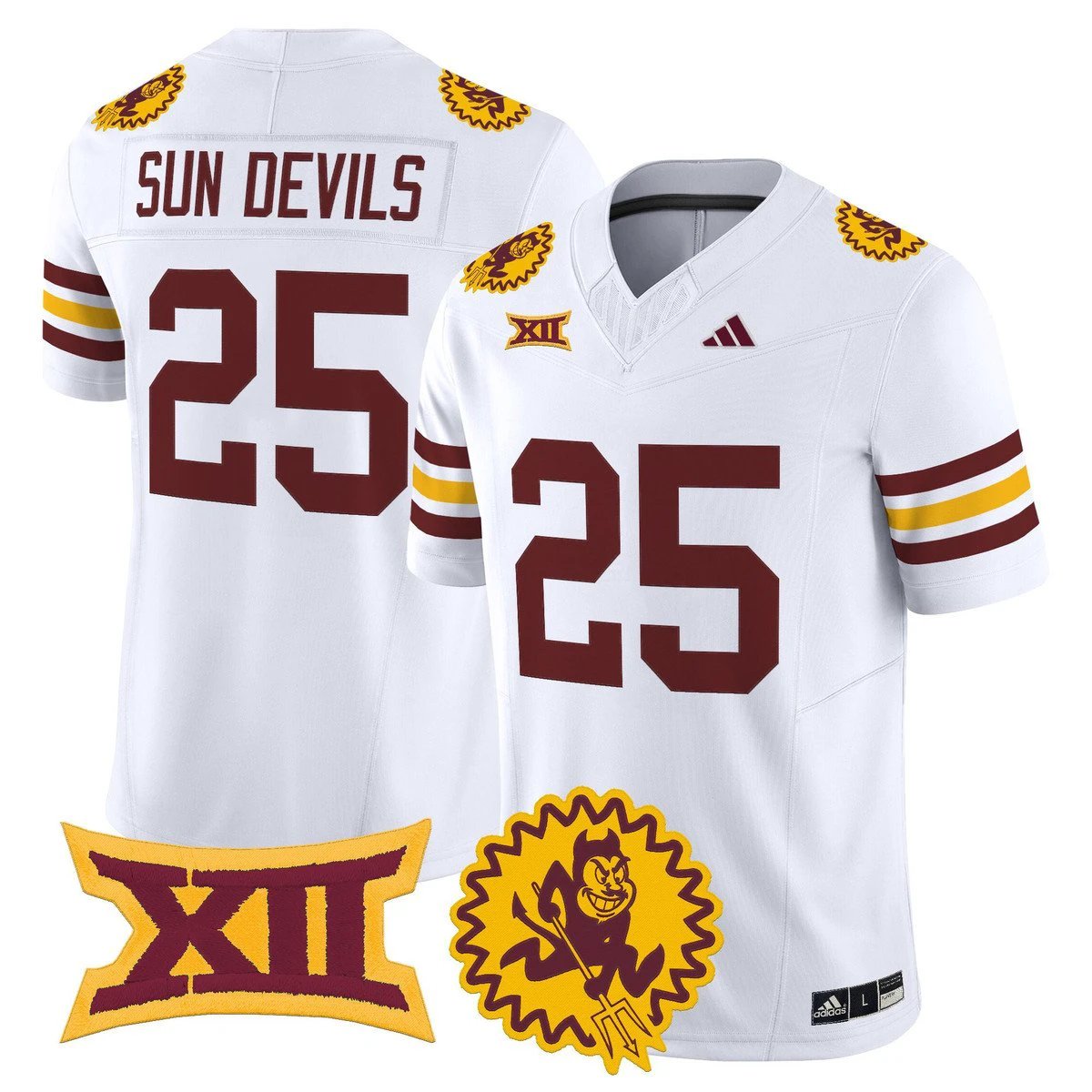 Sun Devils Jersey #25 Arizona State 1975 Throwback Limited Stitched White by My Store NCAA Football Jerseys