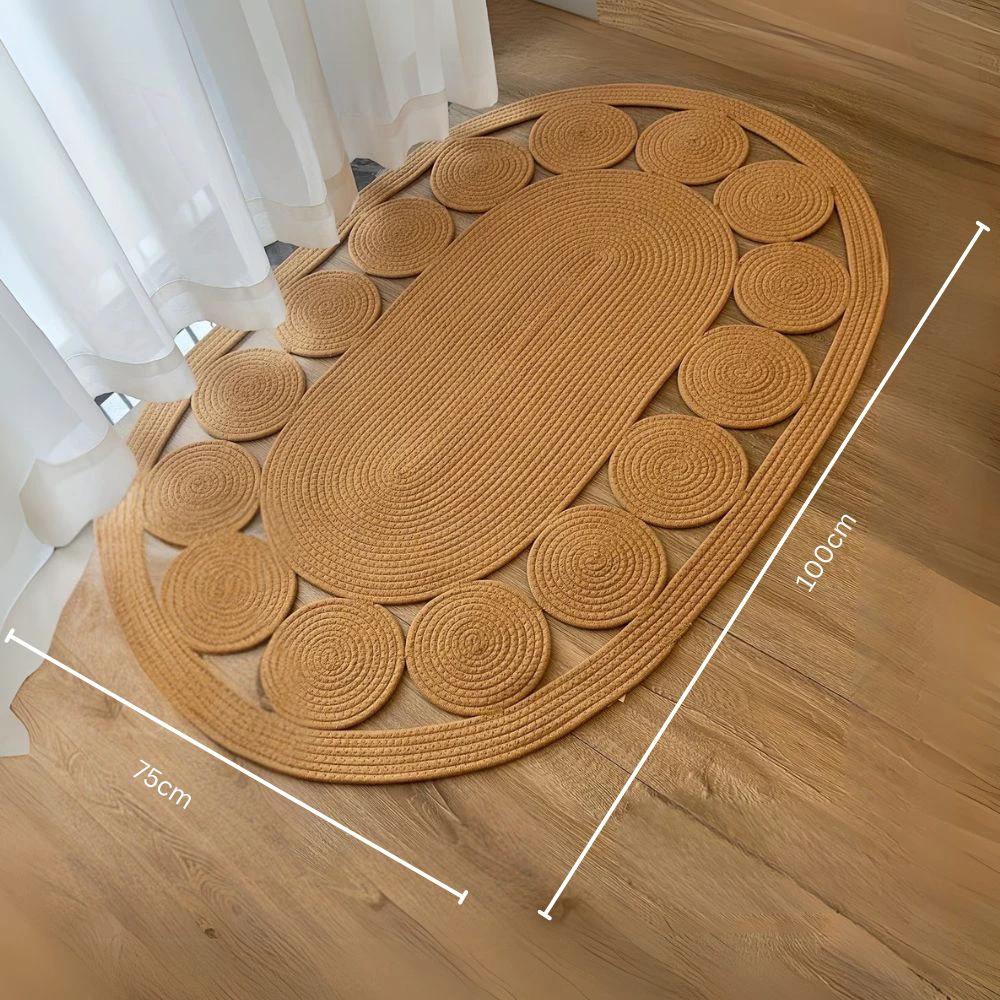 Sun Spiral Oval Boho Rug by Casa & Beyond