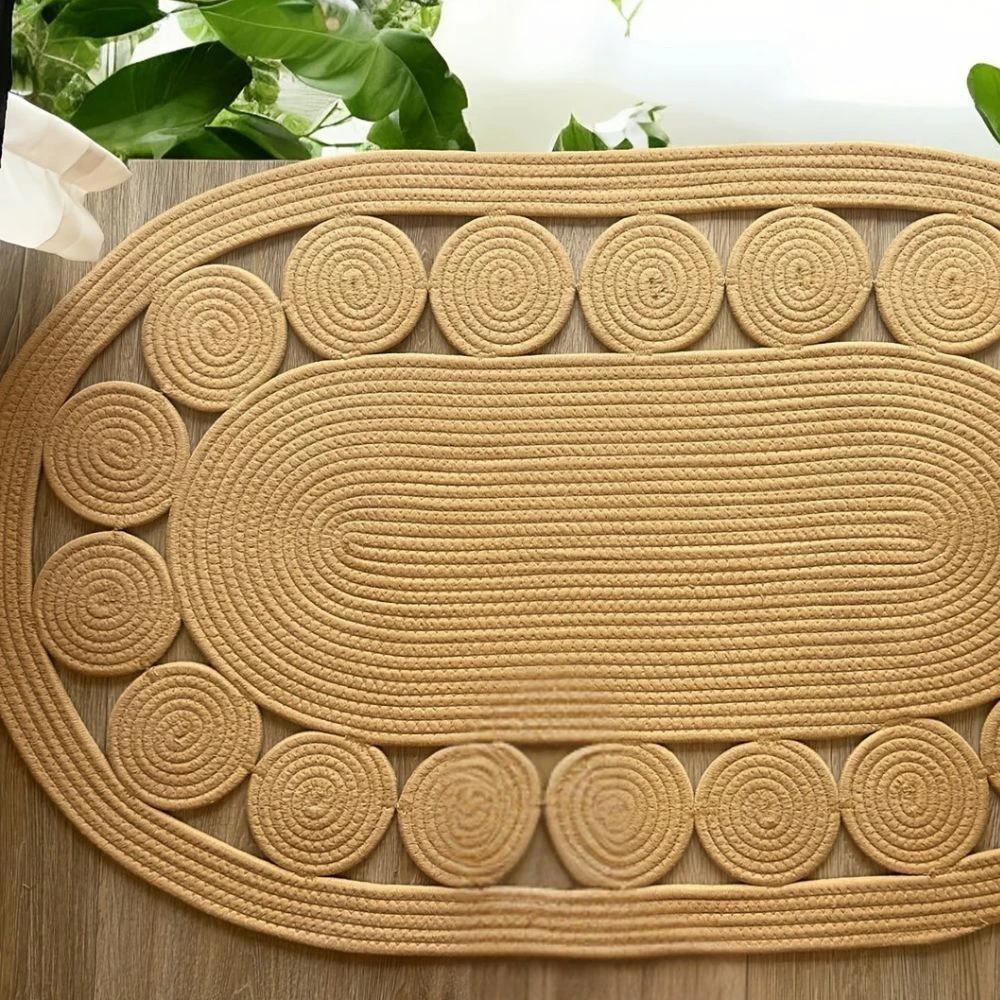 Sun Spiral Oval Boho Rug by Casa & Beyond