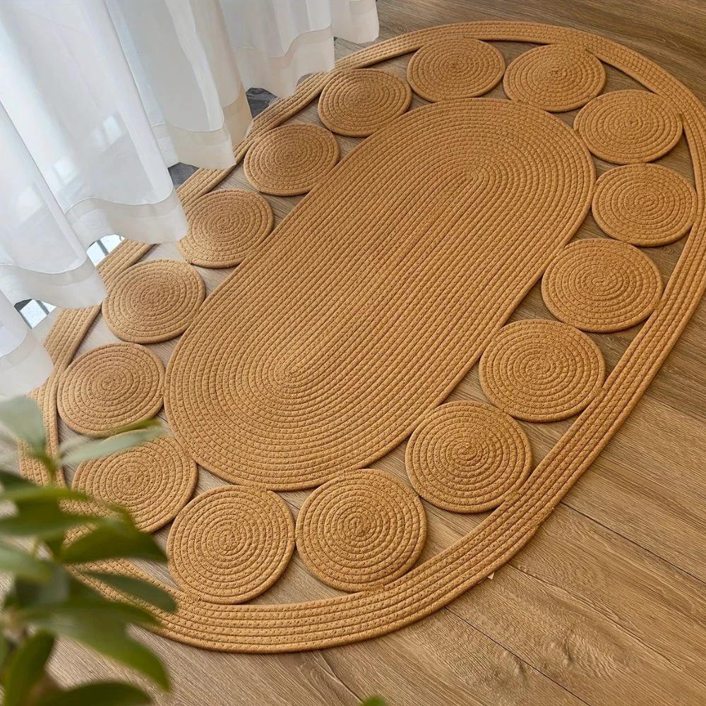 Sun Spiral Oval Boho Rug by Casa & Beyond