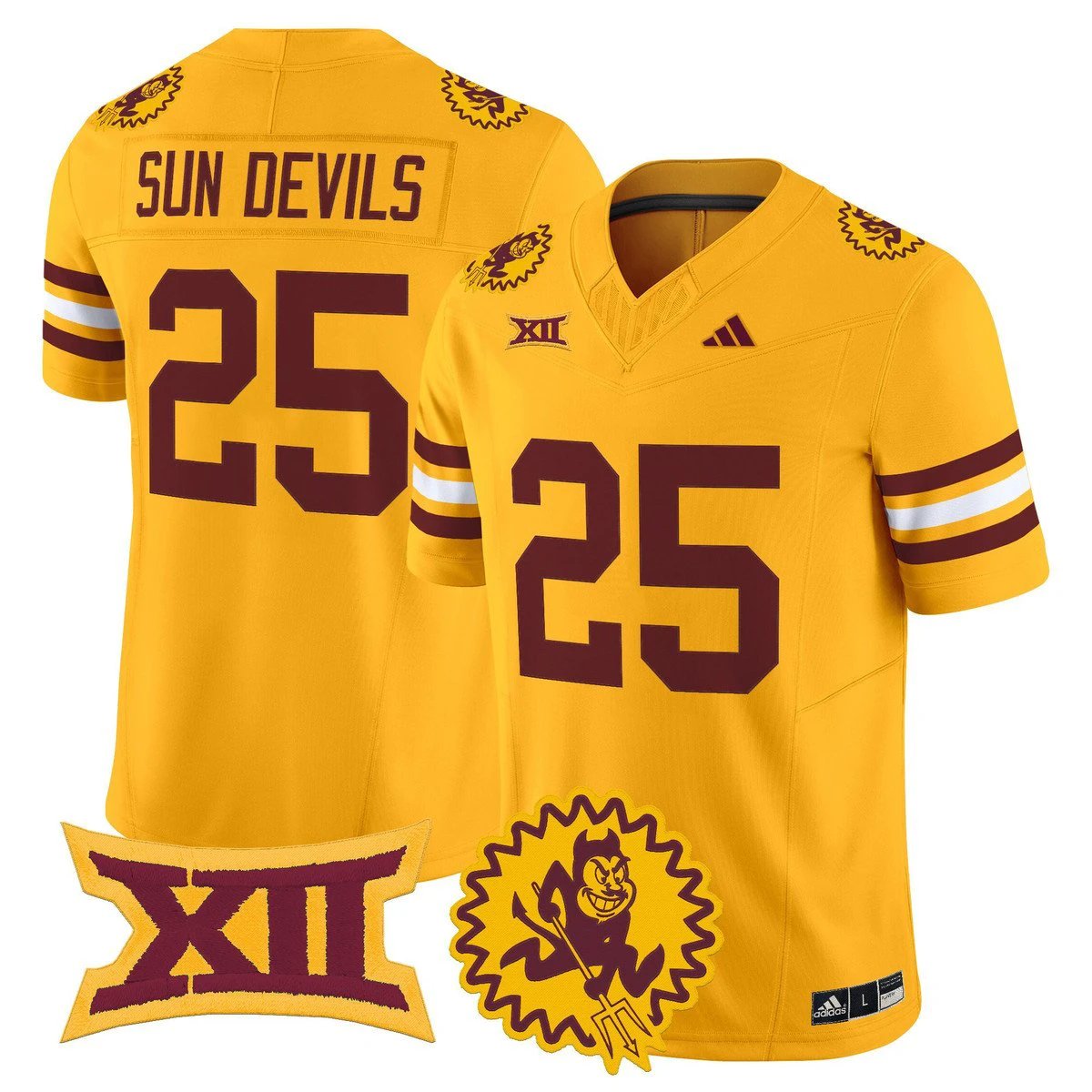 Sun Devils Jersey #25 Arizona State 1975 Throwback Limited Stitched by My Store NCAA Football Jerseys