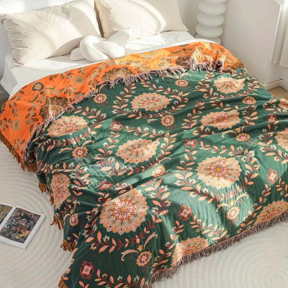 Sunfern Vintage Reversible Cotton Blanket by Casa & Beyond