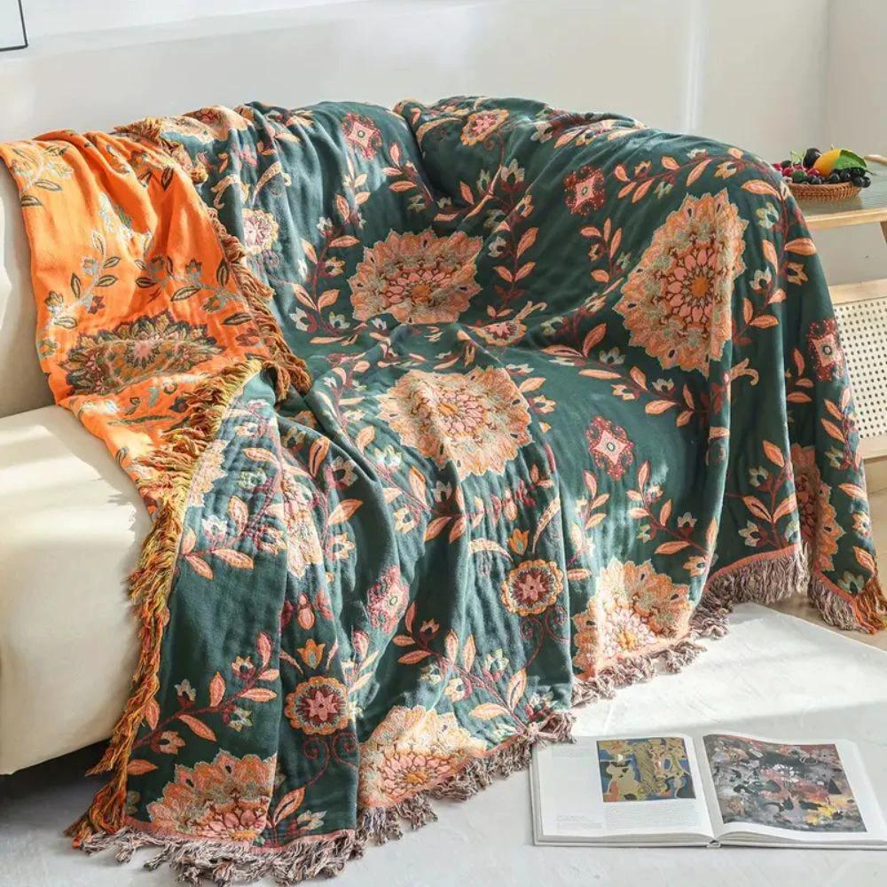 Sunfern Vintage Reversible Cotton Blanket by Casa & Beyond