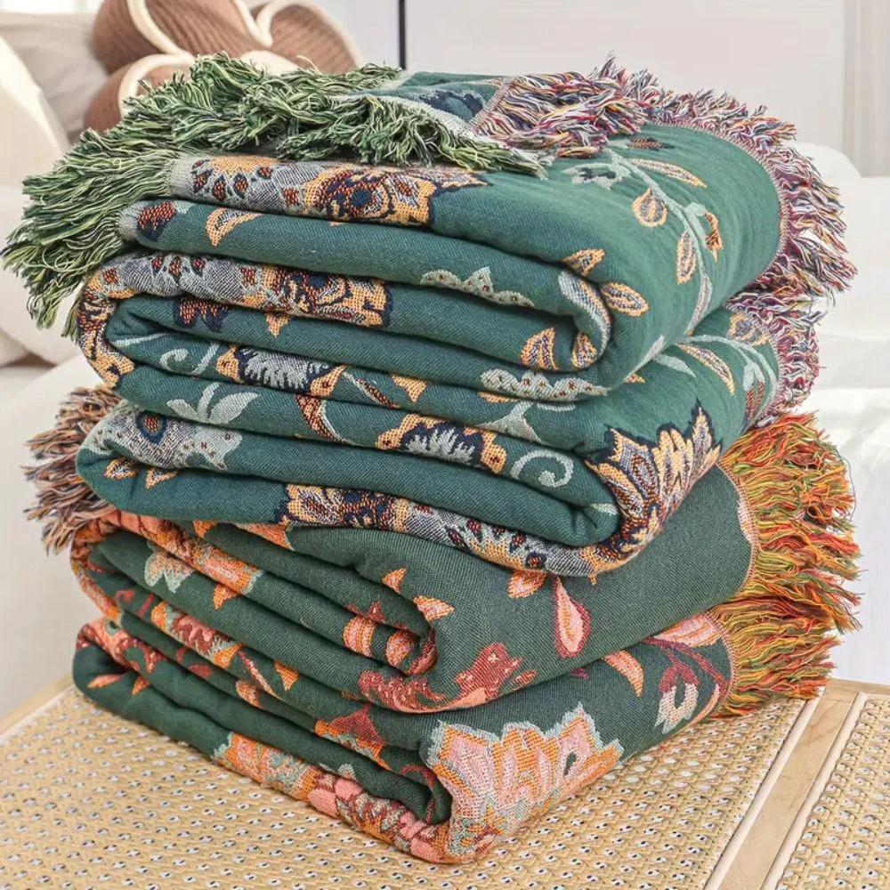 Sunfern Vintage Reversible Cotton Blanket by Casa & Beyond