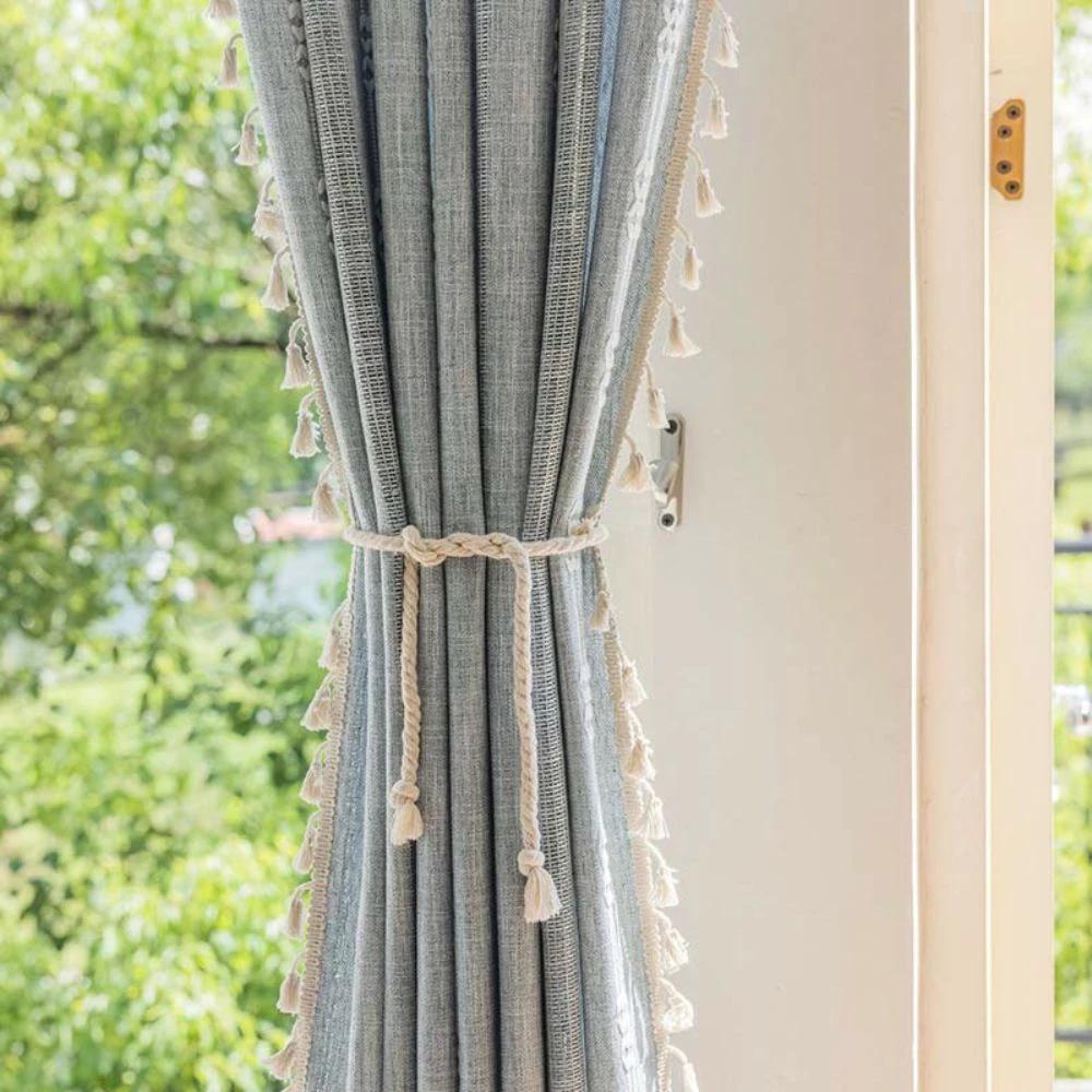 Sunlit Stripes Sheer Tassel Curtain by Casa & Beyond