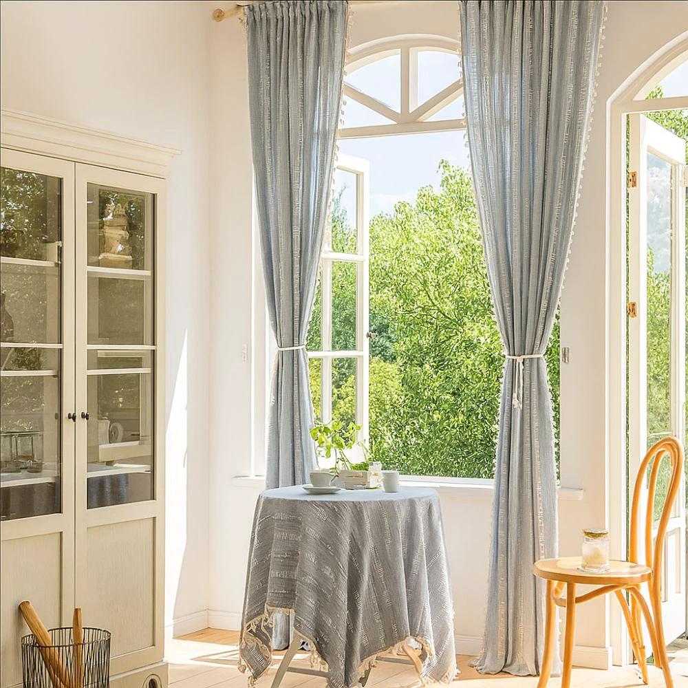 Sunlit Stripes Sheer Tassel Curtain by Casa & Beyond