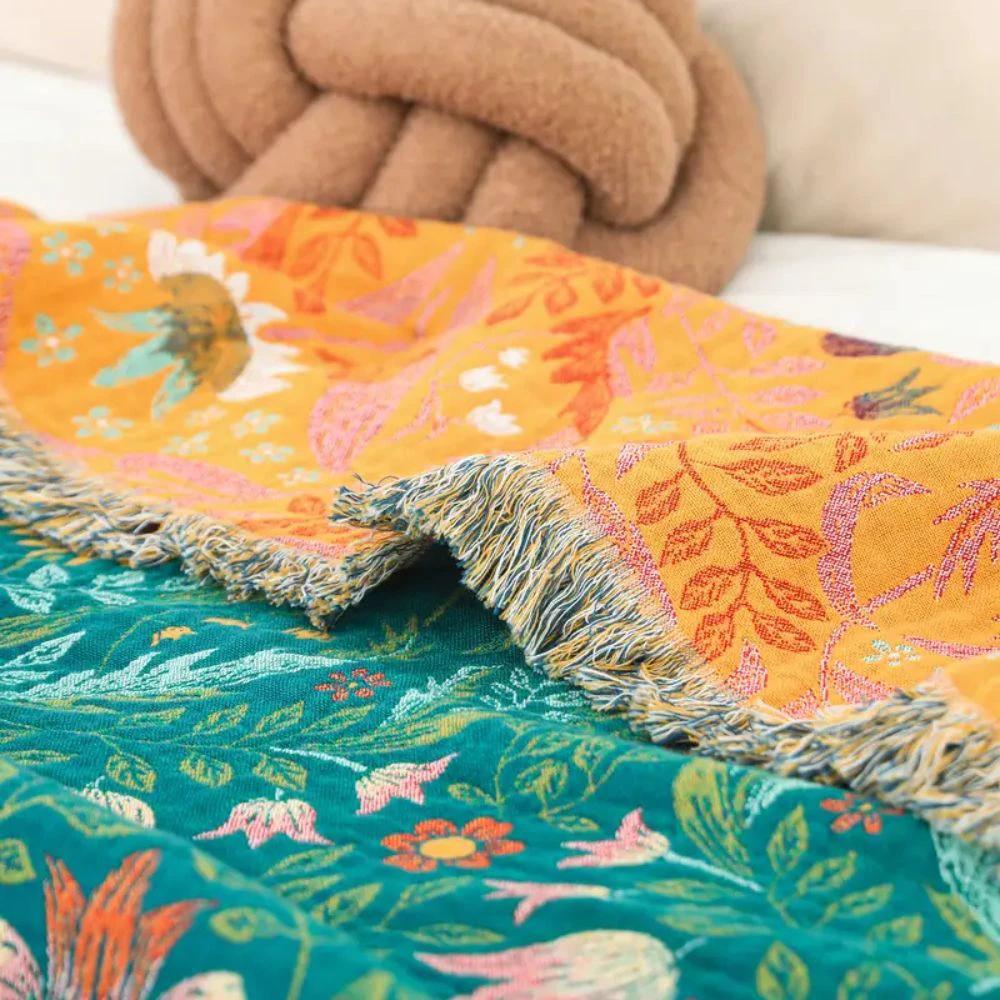 Sunset Forest Cotton Blanket by Casa & Beyond