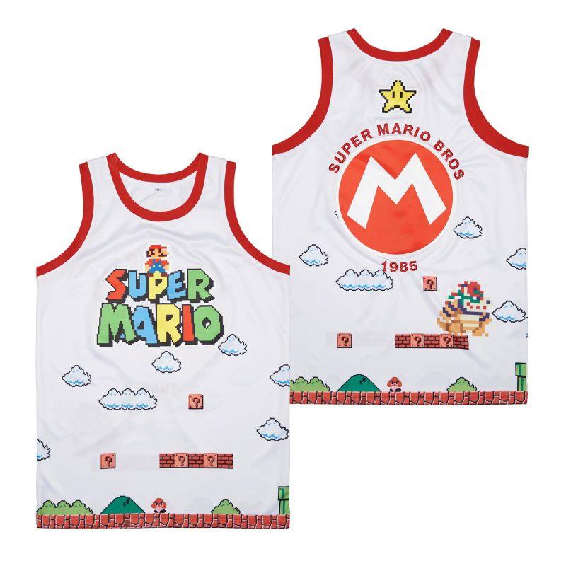Super Mario Bros Movie Basketball Jersey White by My store basketball