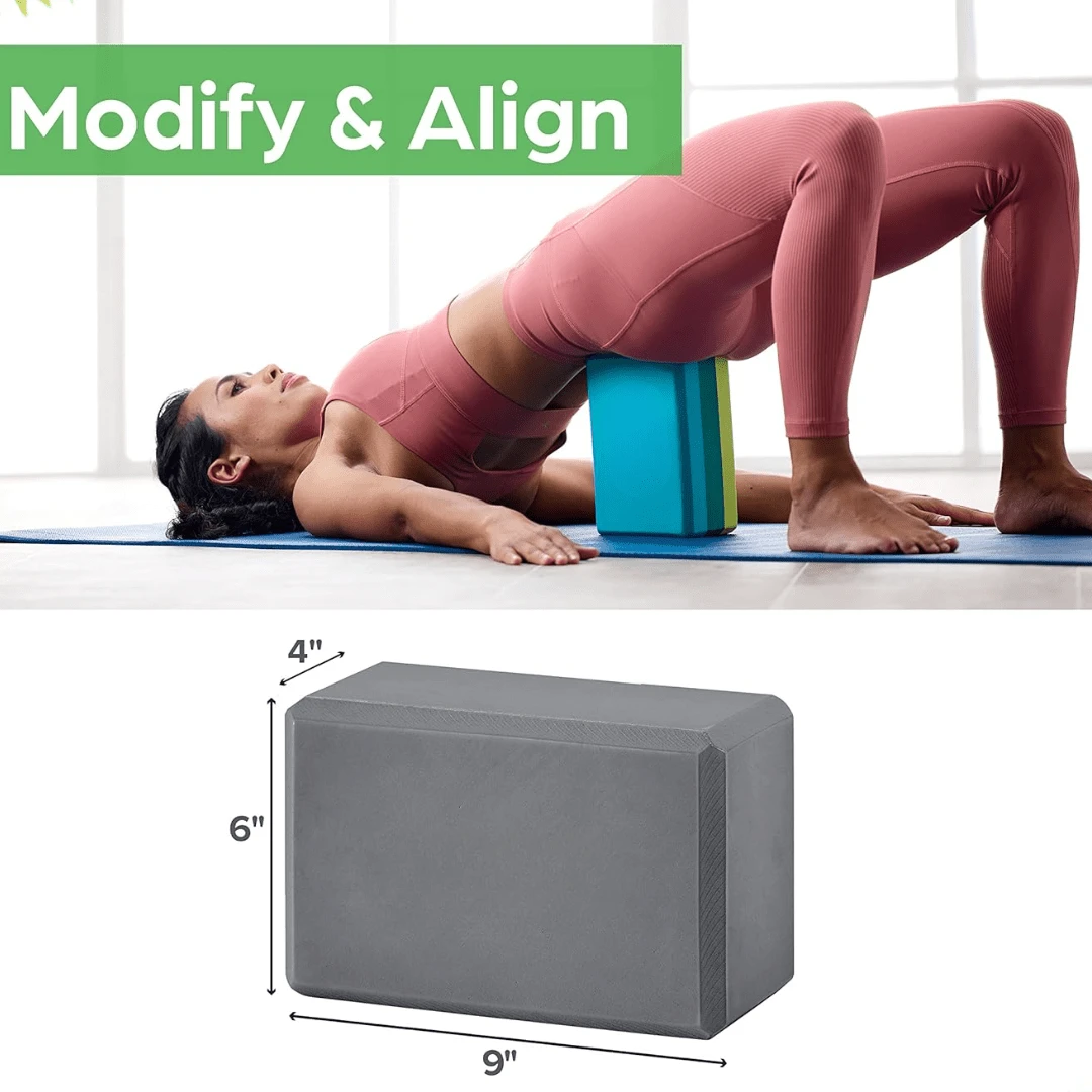 Non-slip EVA block for stability & comfort during yoga by BowLift