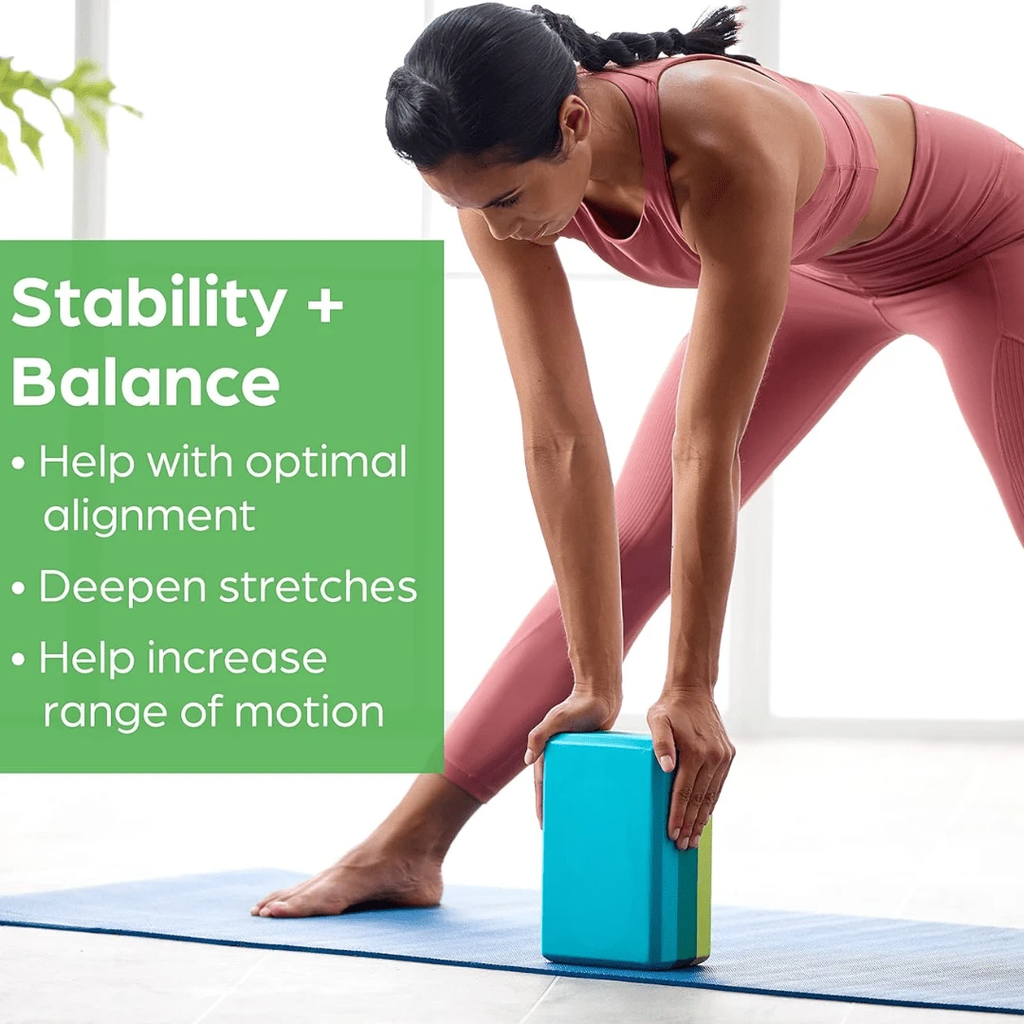 Non-slip EVA block for stability & comfort during yoga by BowLift