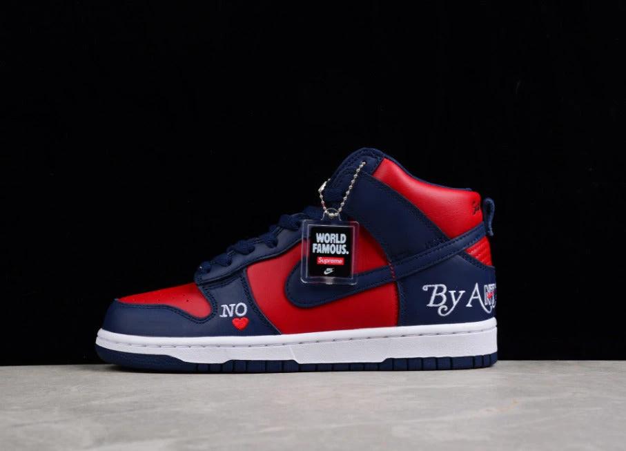 Supreme X NK Dunk High “By Any Means” Red Navy by Air Jordan