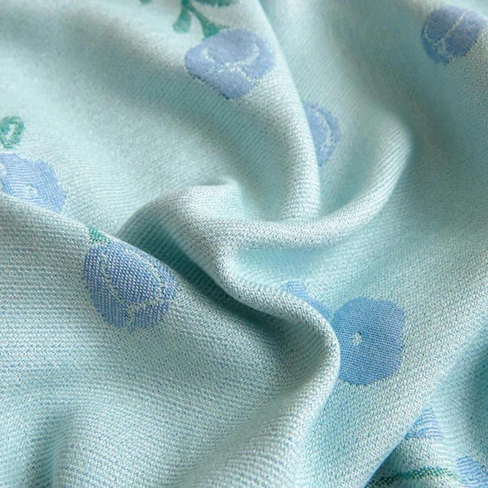 Blue Floral Bamboo Fiber Cooling Blanket by Casa & Beyond