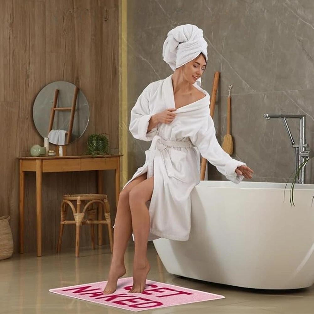 "Get Naked" Funny Bathroom Mat by Casa & Beyond