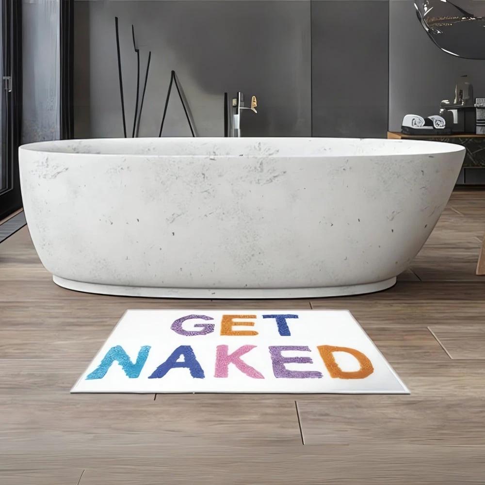 "Get Naked" Funny Bathroom Mat by Casa & Beyond
