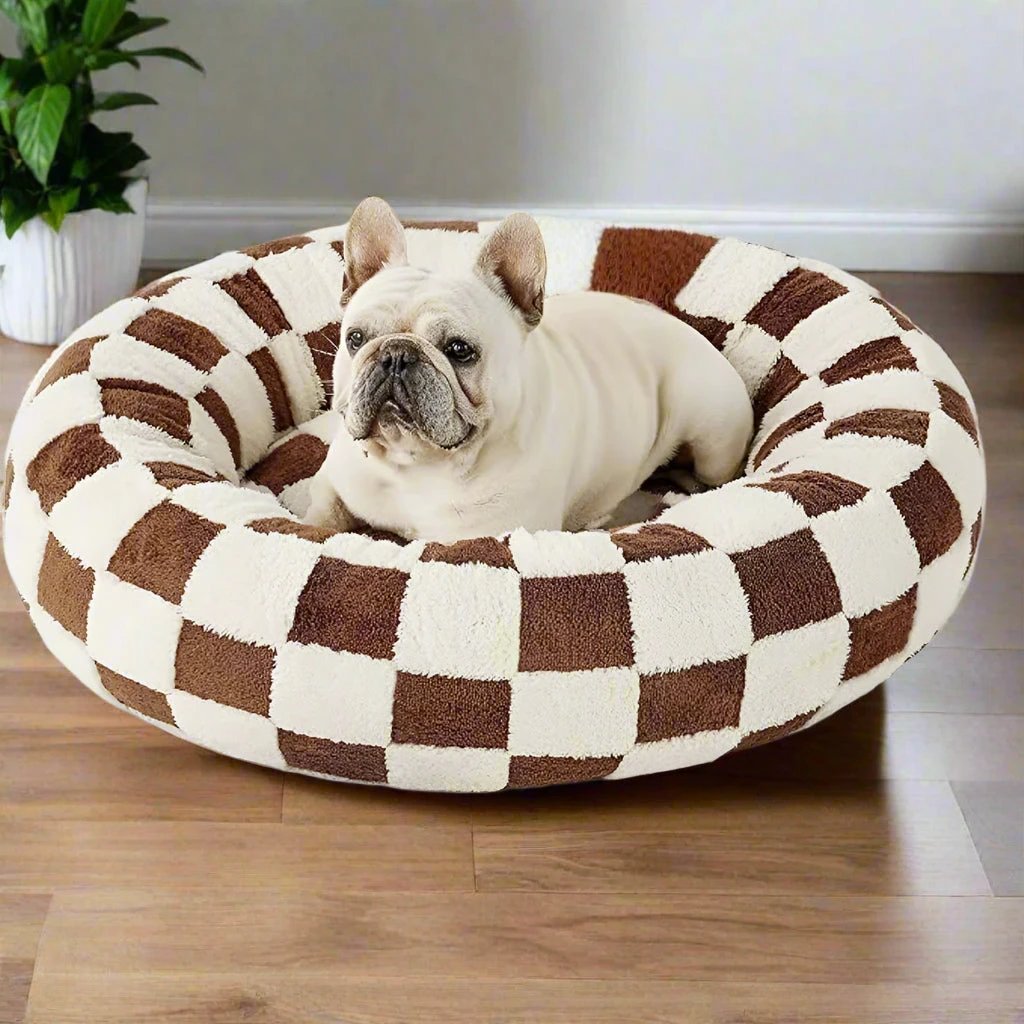 Snuggle Floral Checkerboard Pet Bed by Casa & Beyond