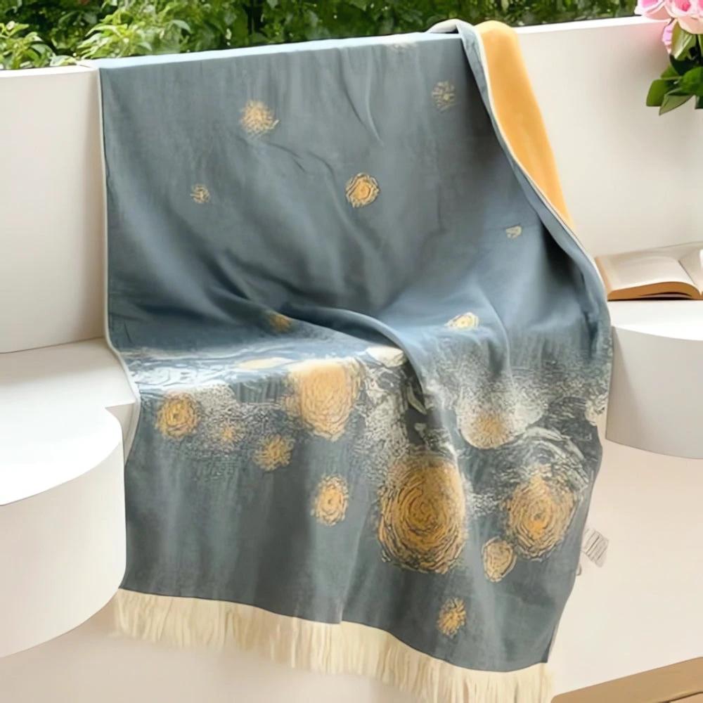 Midnight Swirls Cotton Towel by Casa & Beyond