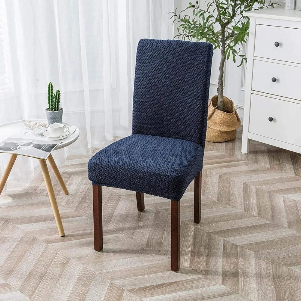 Sylva Jacquard Velvet Stretch Dining Chair Cover by Casa & Beyond