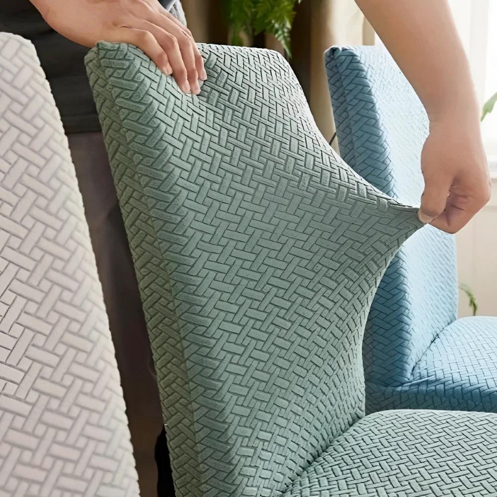 Sylva Jacquard Velvet Stretch Dining Chair Cover by Casa & Beyond