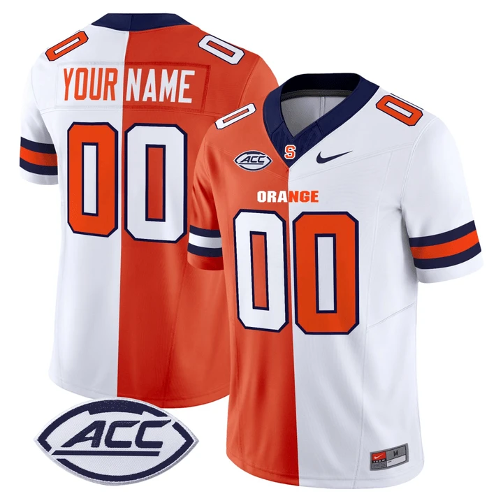 Syracuse Orange Split Custom Jersey - All Stitched by My Store NCAA Football Jerseys