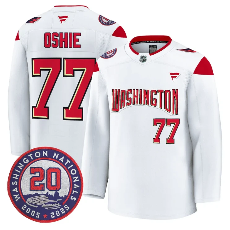 T.J. Oshie Jersey #77 Washington Capitals 20th Anniversary Seasons Stitched by Hockey David