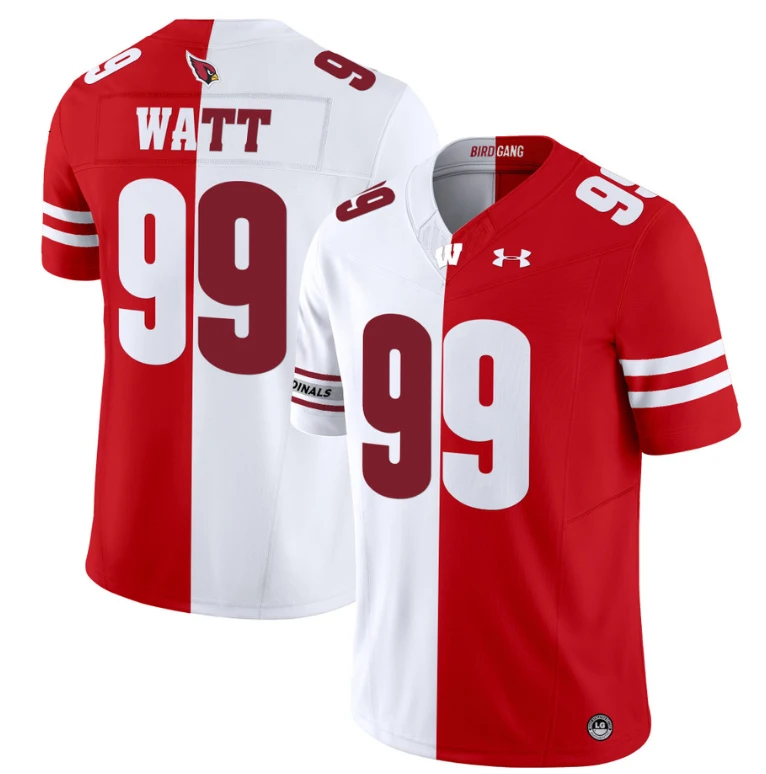 T.J. Watt Jersey Cardinals #99 Wisconsin Badgers Split Vapor Limited Football by NCAA Football Jersey