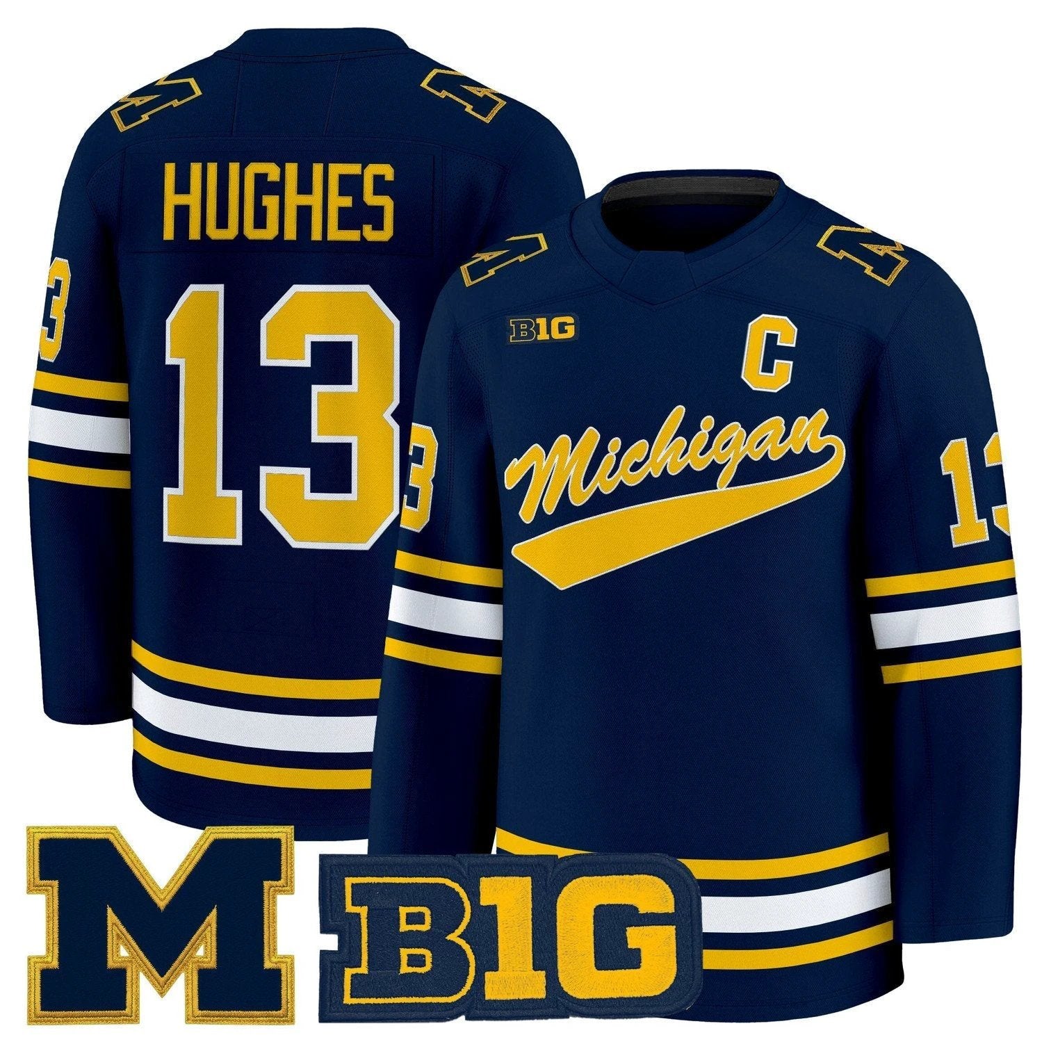 T.J. Hughes Jersey #13 Michigan Wolverines 2025-26 Premium All Stitched by Hockey David