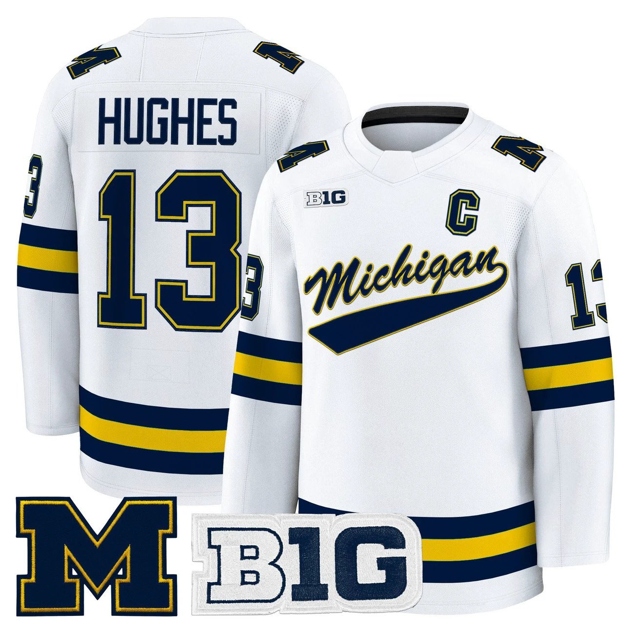T.J. Hughes Jersey #13 Michigan Wolverines 2025-26 Premium All Stitched by Hockey David