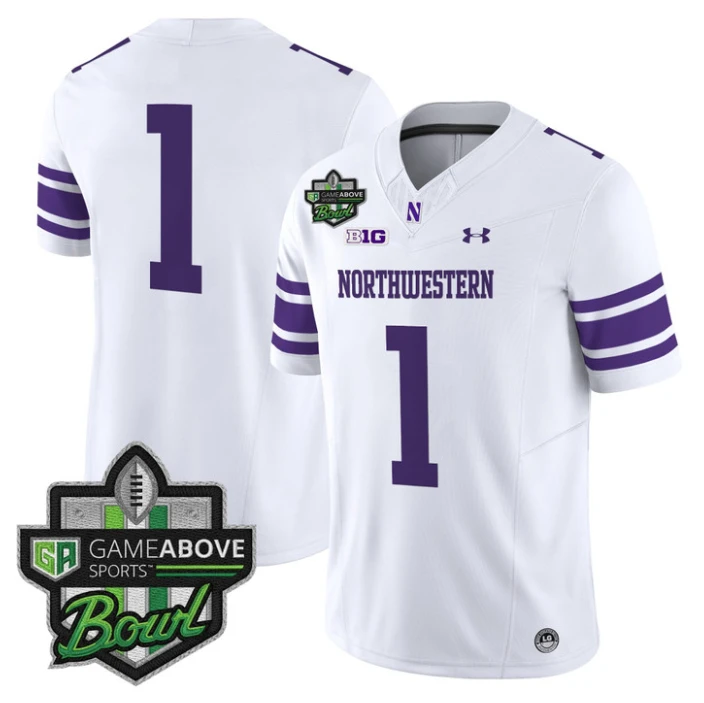 Team Jersey #1 Northwestern Wildcats 2025 GameAbove Sports Bowl Stitched by My Store NCAA Football Jerseys