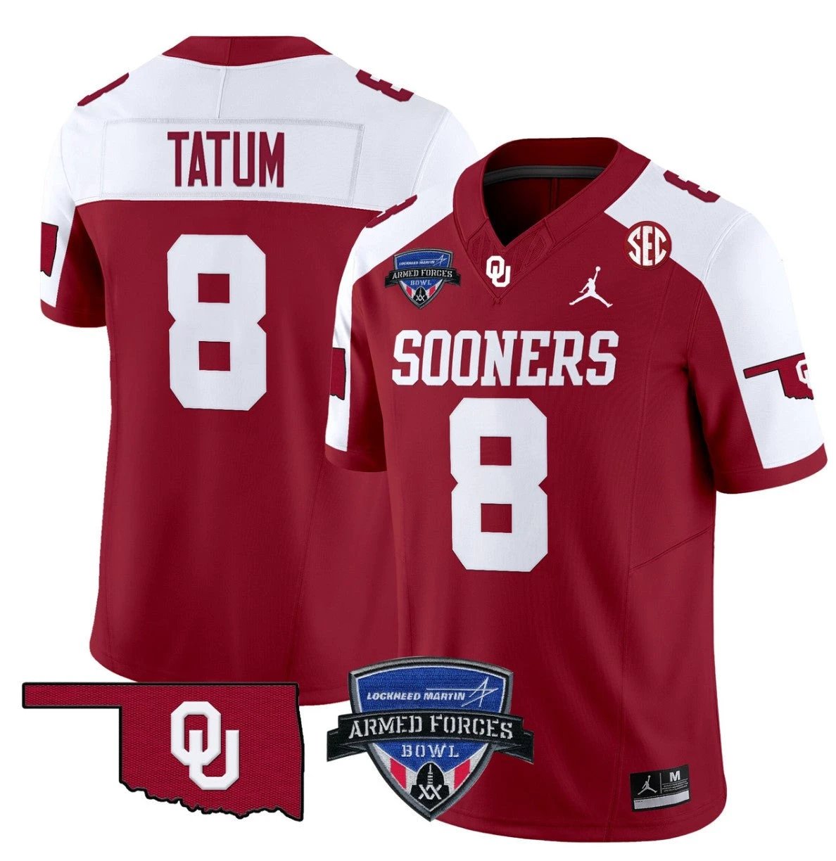 Taylor Tatum Jersey #8 Oklahoma Sooners 2025 Armed Forces Bowl Patch Alternate by My Store