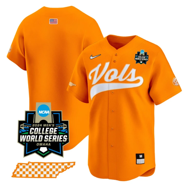 Tennessee Volunteers Team Jersey 2024 College World Series Vapor Premier Limited NCAA Baseball Stitched Orange by My Store