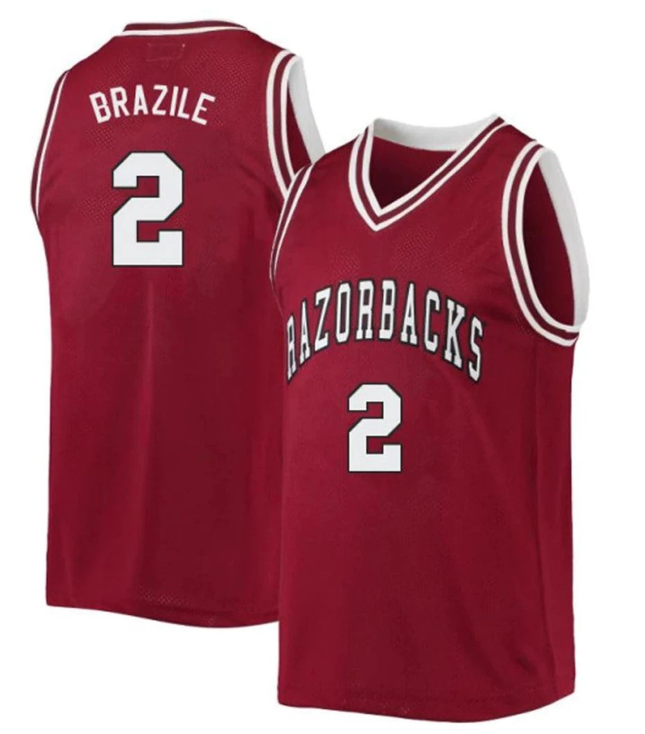 Trevon Brazile Jersey Arkansas Razorbacks College Basketball 100 Season #2 by My store basketball