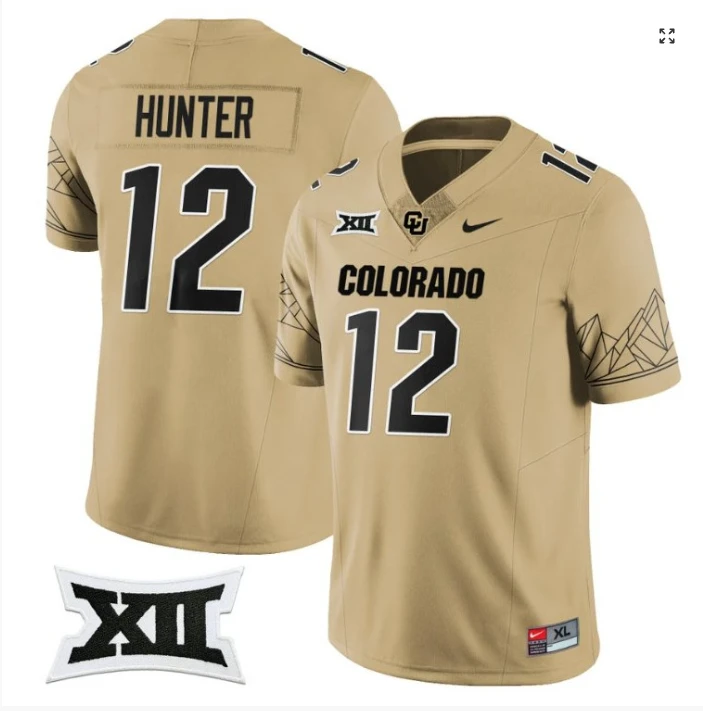 Travis Hunter Jersey #12 Colorado Buffaloes College Football Brown Home by My Store