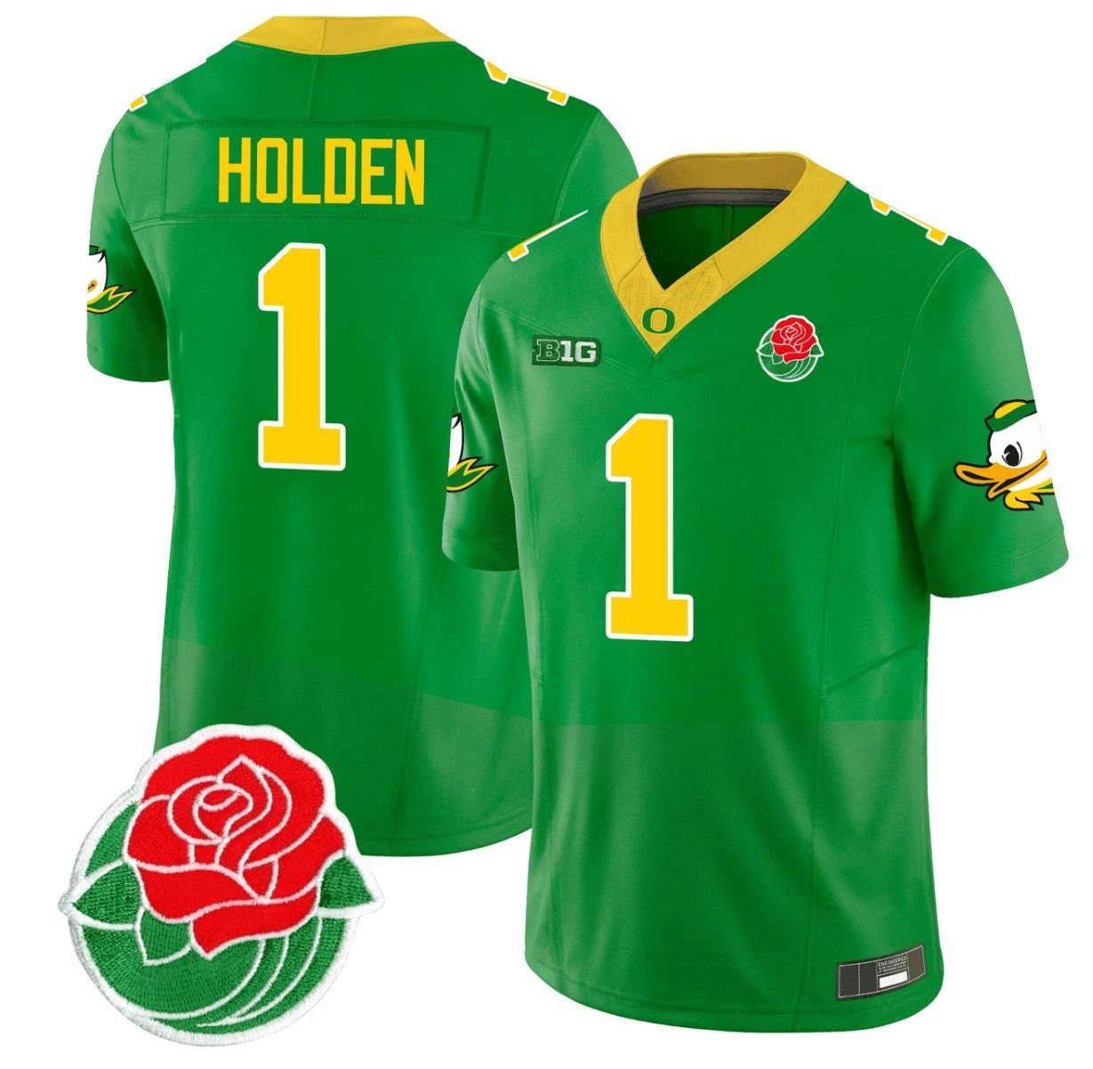 Traeshon Holden Jersey #1 Oregon Ducks Rose Bowl Patch Vapor Football Green by My Store
