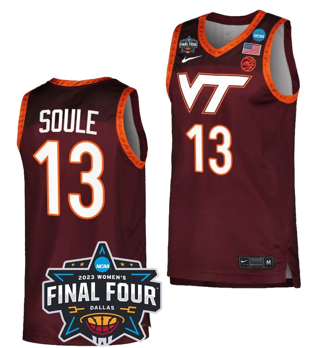 Taylor Soule Jersey Virginia Tech Hokies College Basketball 2023 NCAA March Madness Final Four Maroon #13 by My store basketball