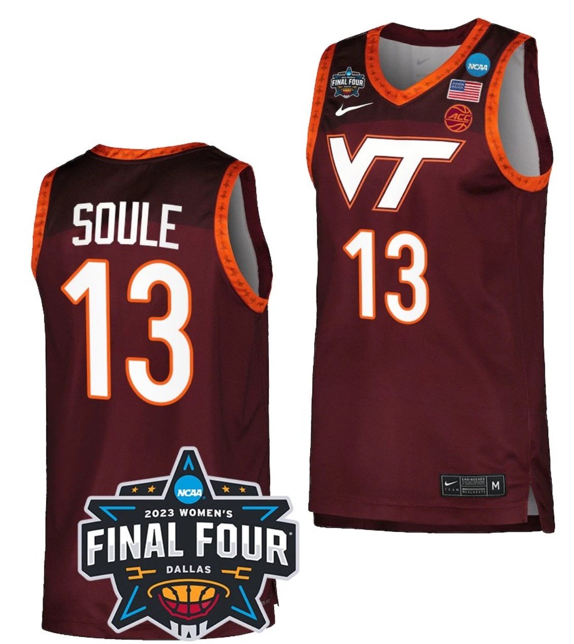 Taylor Soule Jersey Virginia Tech Hokies College Basketball 2023 NCAA March Madness Final Four Maroon #13 by My store basketball