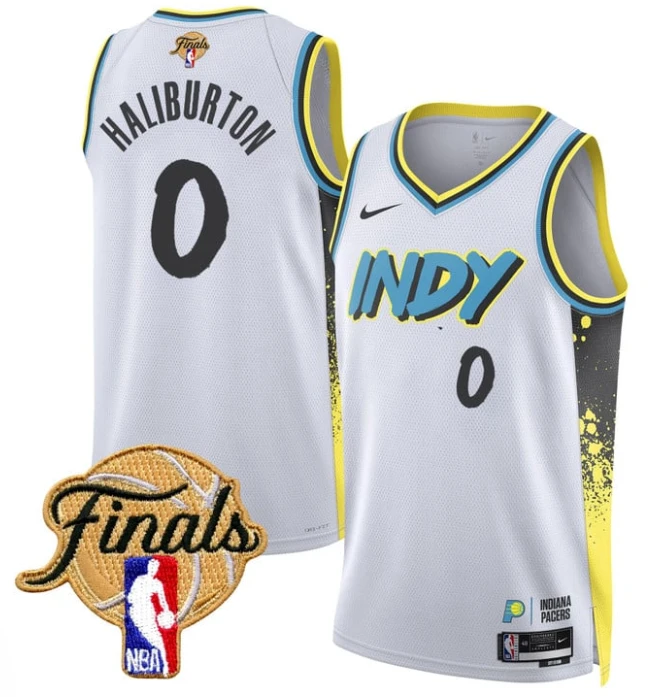 Tyrese Haliburton Jersey #0 Indiana Pacers 2025 Finals Swingman Stitched 24 - 25 City by My store basketball