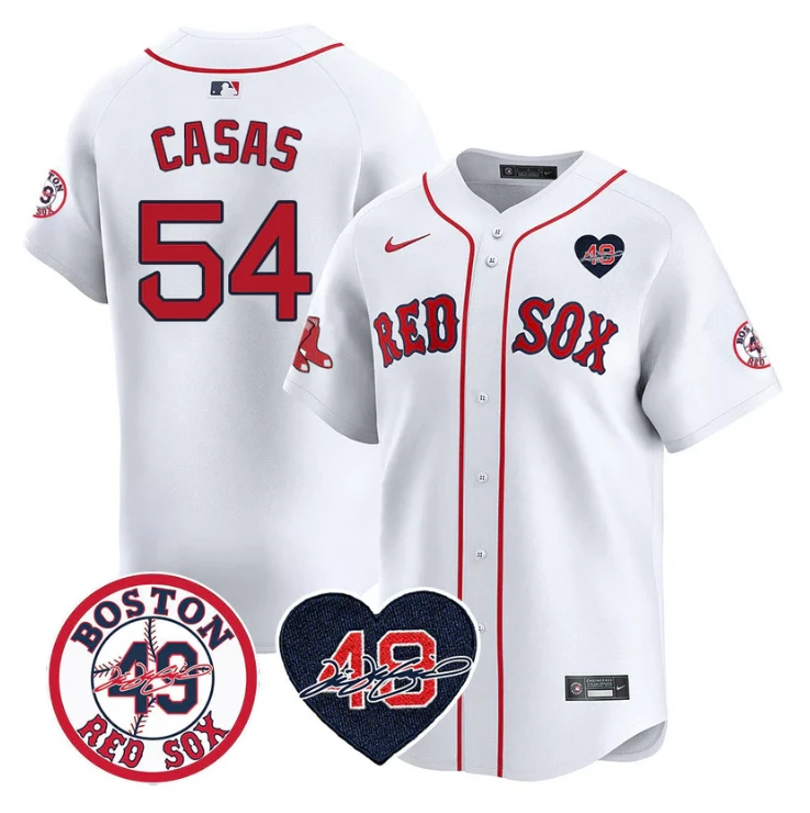 Triston Casas Jersey #54 Boston Red Sox Tim Wakefield Memorial Patch Stitched White by My Store