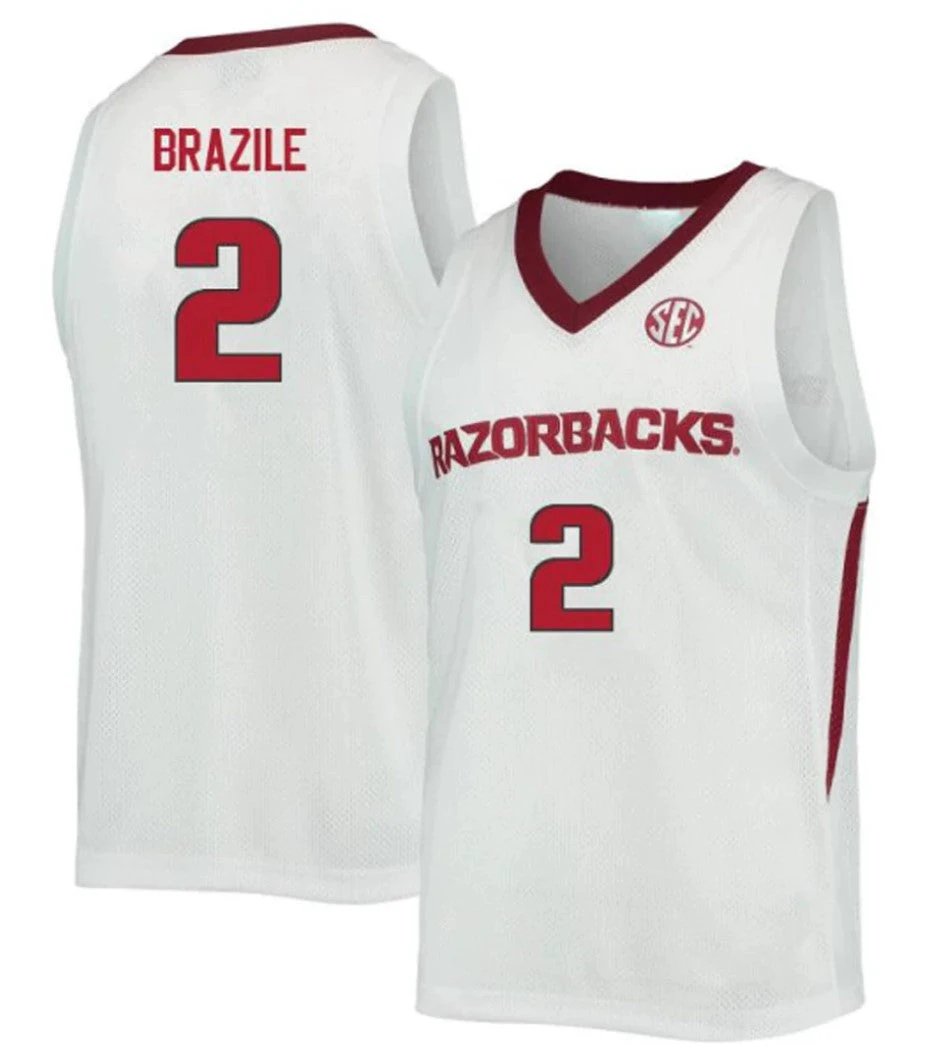 Trevon Brazile Jersey Arkansas Razorbacks College Basketball 100 Season #2 by My store basketball