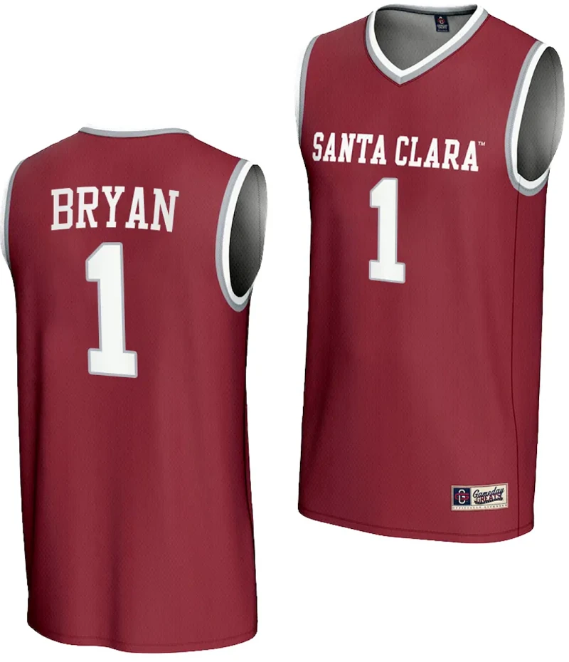 Tyeree Bryan Jersey #1 Santa Clara Broncos Basketball NIL Lightweight Maroon by My store basketball