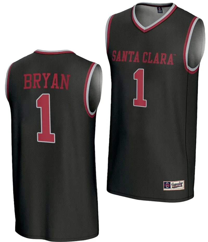 Tyeree Bryan Jersey #1 Santa Clara Broncos Basketball NIL Lightweight Black by My store basketball