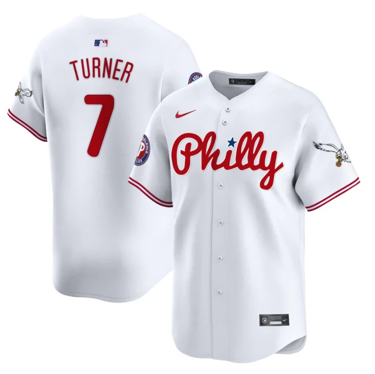 Trea Turner Jersey #7 Phillies and Eagles Vapor Premier Limited Stitched White by My Store