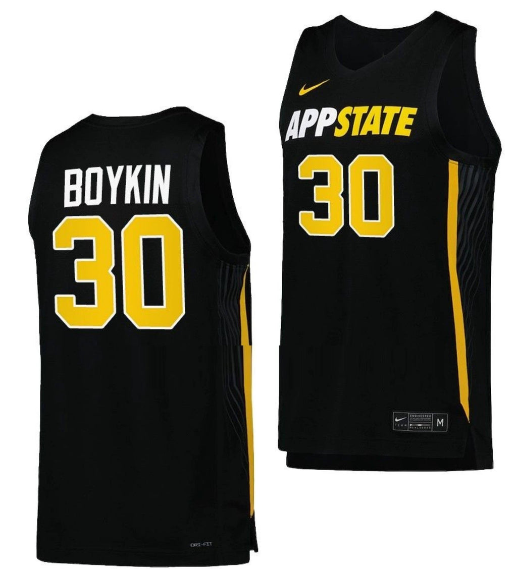 Tyree Boykin Jersey Appalachian State Mountaineers College Basketball Black #30 by My store basketball