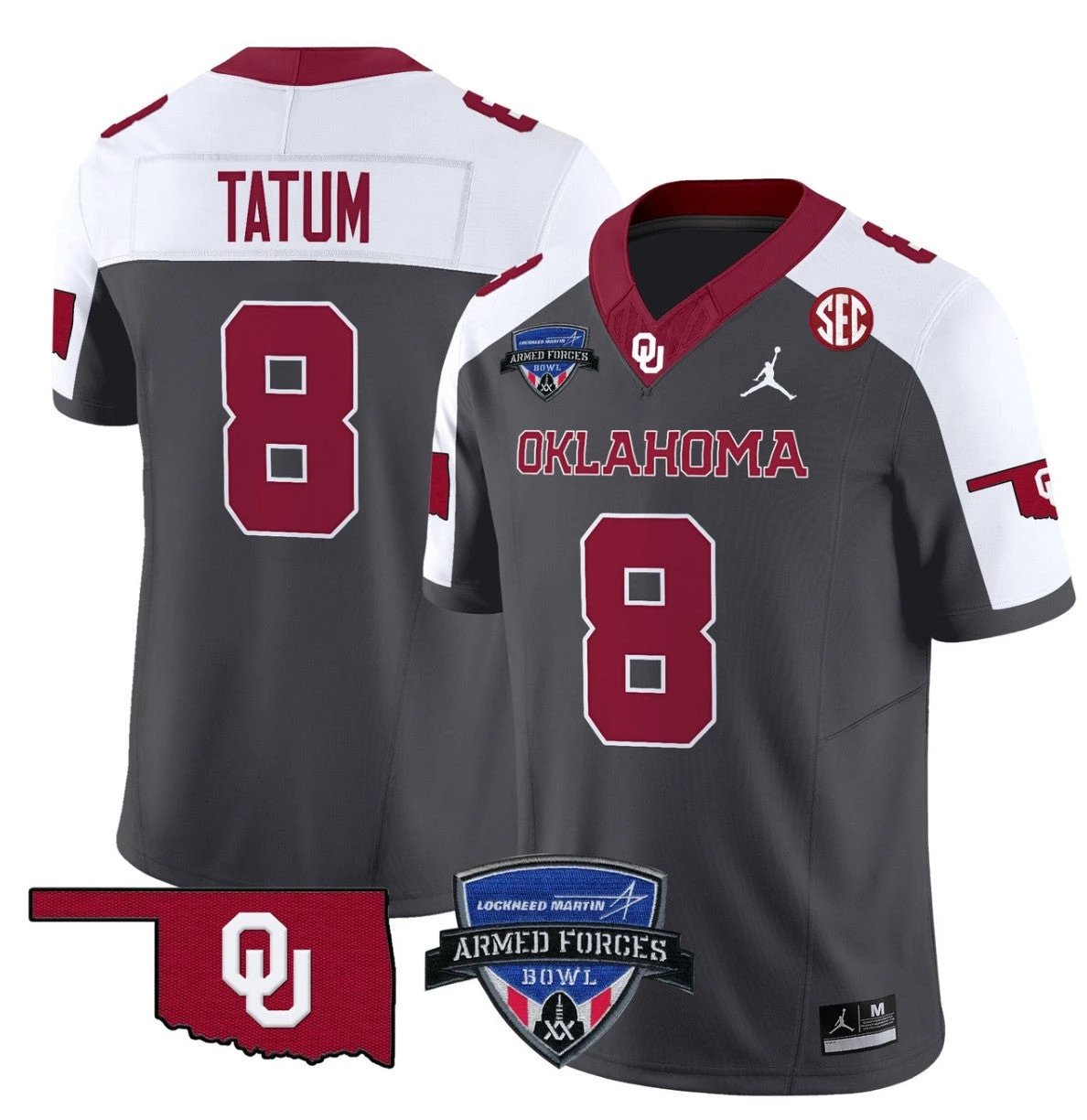 Taylor Tatum Jersey #8 Oklahoma Sooners 2025 Armed Forces Bowl Patch Special by My Store