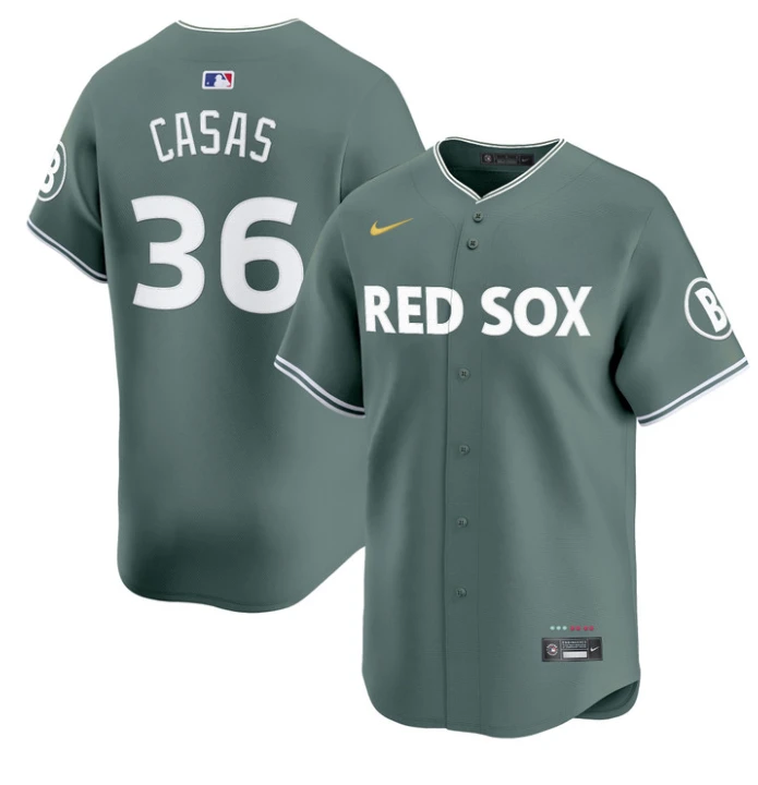 Triston Casas Jersey #36 Boston Red Sox 2025 City Connect Vapor Premier Limited Stitched Green by My Store